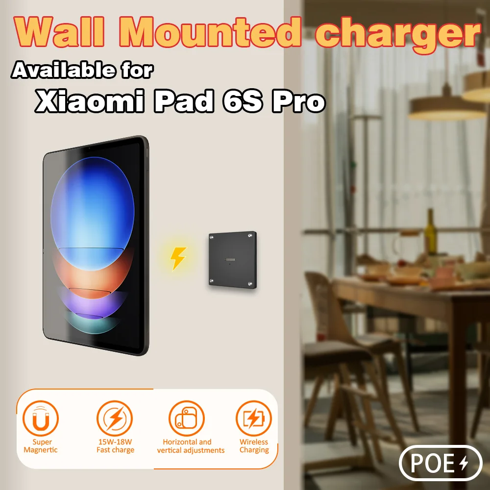 

Magnetic Wall Mount with Charging Case for xiaomi pad 6s pro Upgraded 18W Quick Charge Strong Magnets in Wall emonita