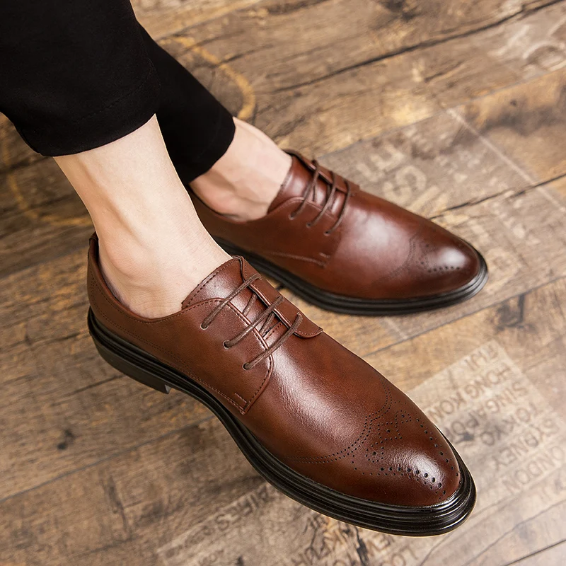 Italian Mens Wedding Oxfords Shoes Luxury Genuine Leather Handmade Comfortable Quality Elegant Office Formal Shoes Man Size 46