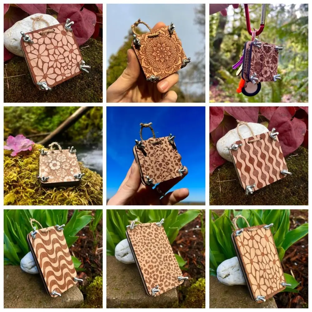 Practical Wooden Pocket Flower Press DIY Creative Specimen Embossing Device Keychain Mini Press Flower Tool Plant Lover Gift
