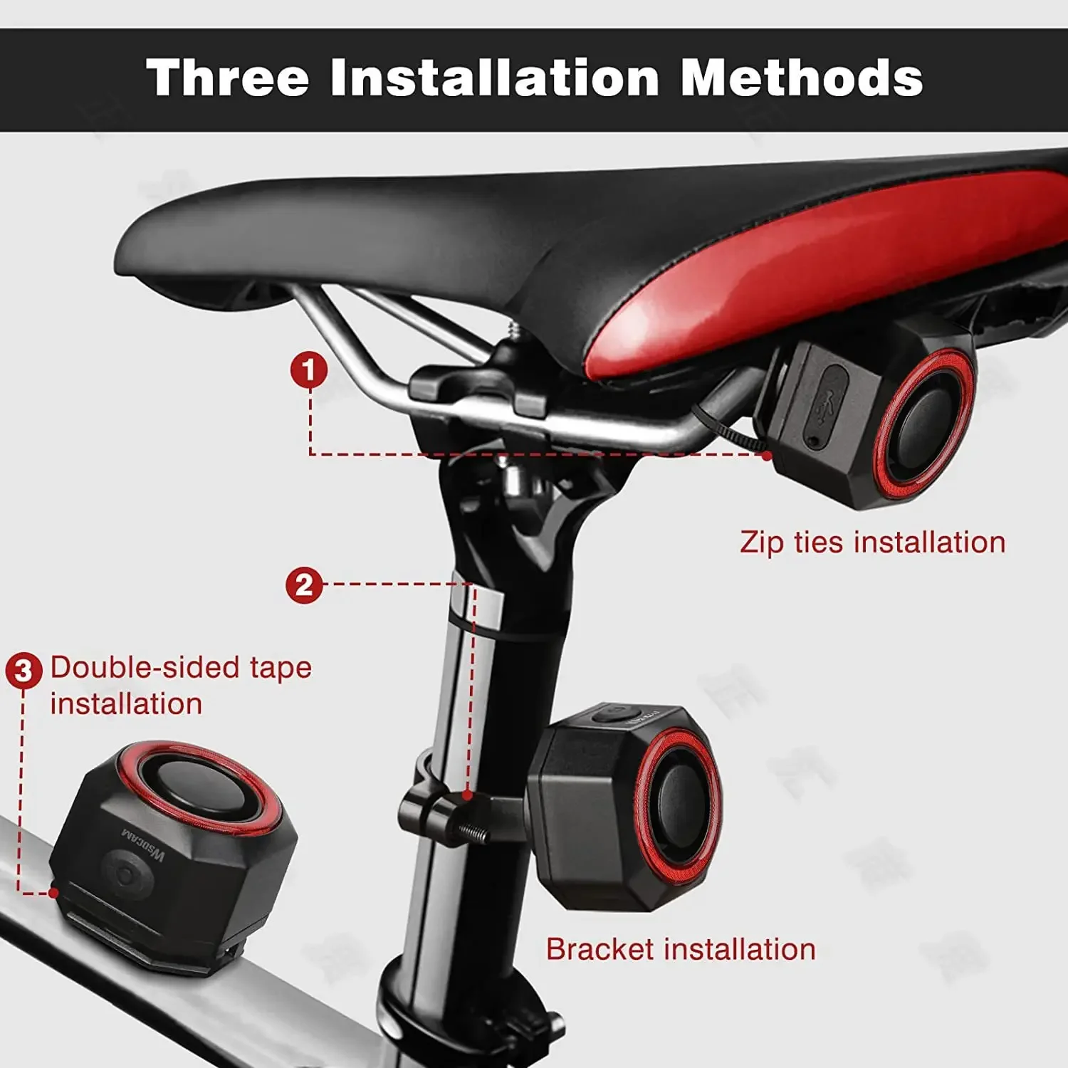 Bicycle Intelligent Induction Brake Tail Light Electric Vehicle Anti-theft Alarm Wire-free Electric Vehicle Tail Light SF33R