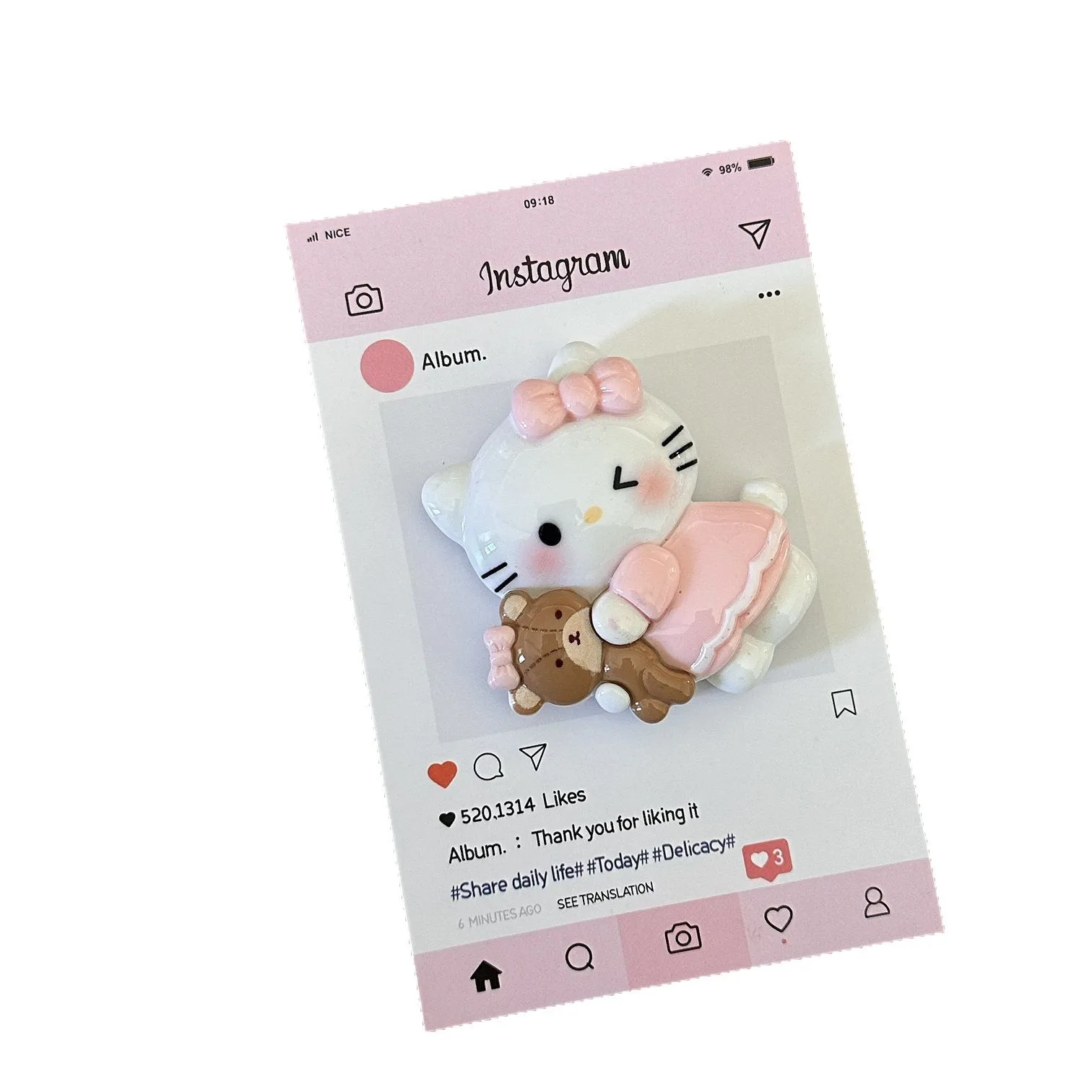 حار بيع KT القط ملصقات الثلاجة الإبداعية 3D ثلاثي الأبعاد الراتنج ملصقات الثلاجة مناسبة للاستخدام اليومي #5