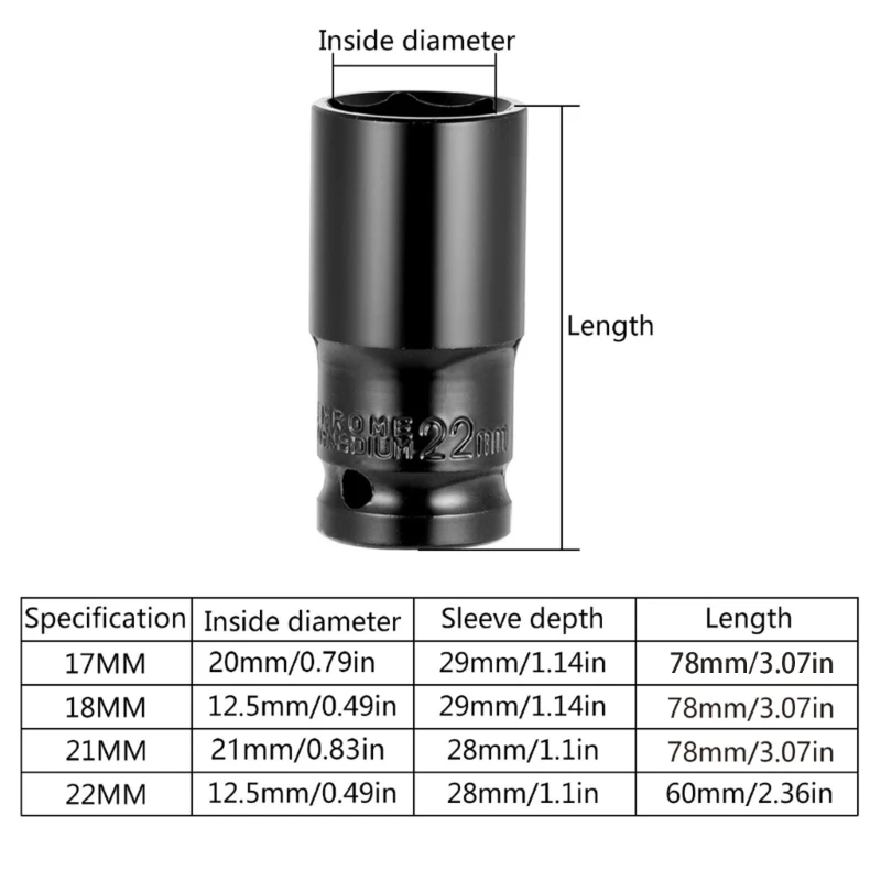 Quality 21mm Deep Impact Socket Deep Impact Socket Easy Fastening