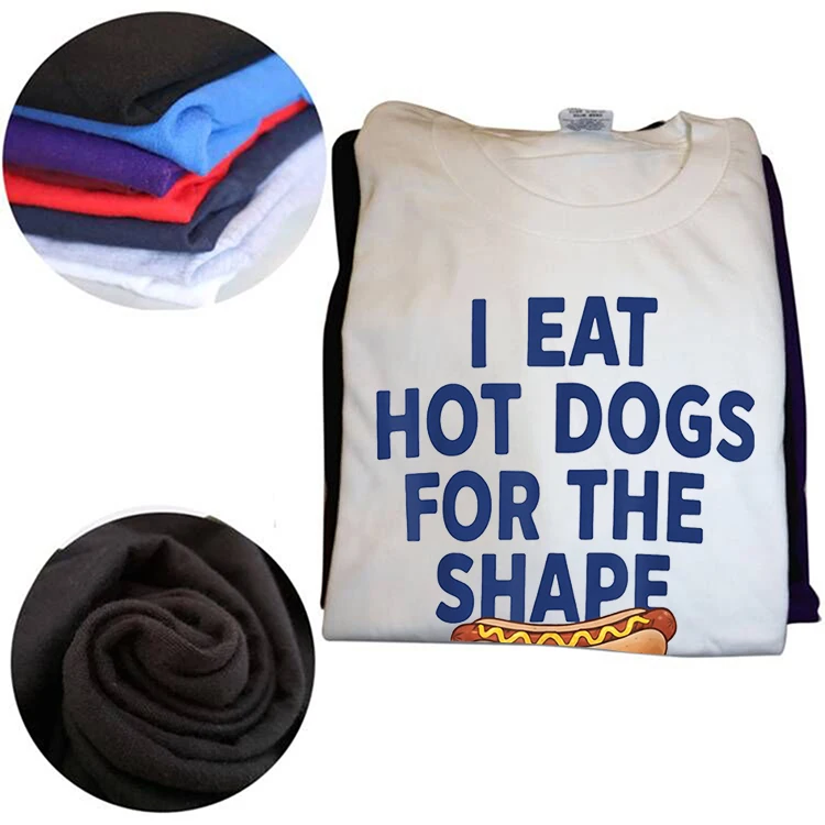 Lustiges T-Shirt „I Eat Hot Dogs for The Shape“ – Sommer-Herrenbekleidung, modische T-Shirts aus Baumwolle, kurzärmelig, Oversize, locker sitzendes T-Shirt-Oberteil – Detail 3