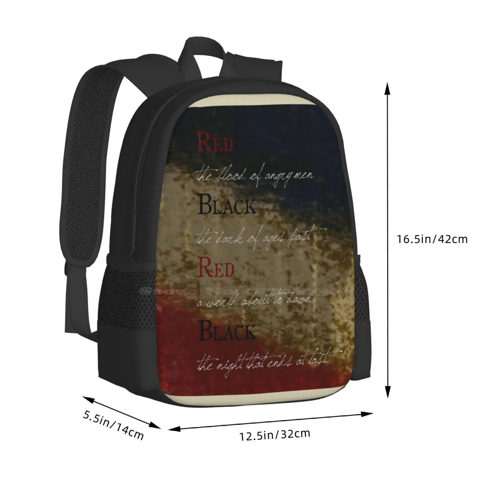 Les Mis-Red & Black ( Fan Art ) New Arrivals Unisex Bags Student Bag Backpack Lyrics Musicals Les Miserables French Revolution