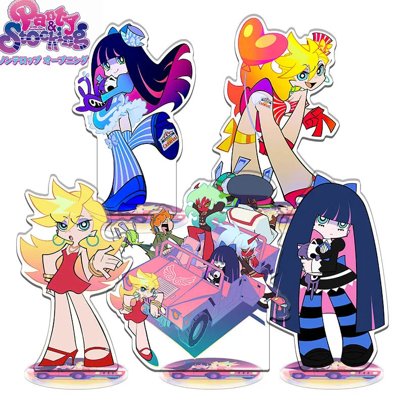 

Anime New PANTY & STOCKING With GARTERBELT Panty Stocking Cosplay Figure Stand Kawaii Acrylic Standing Plate Ornament Accessory