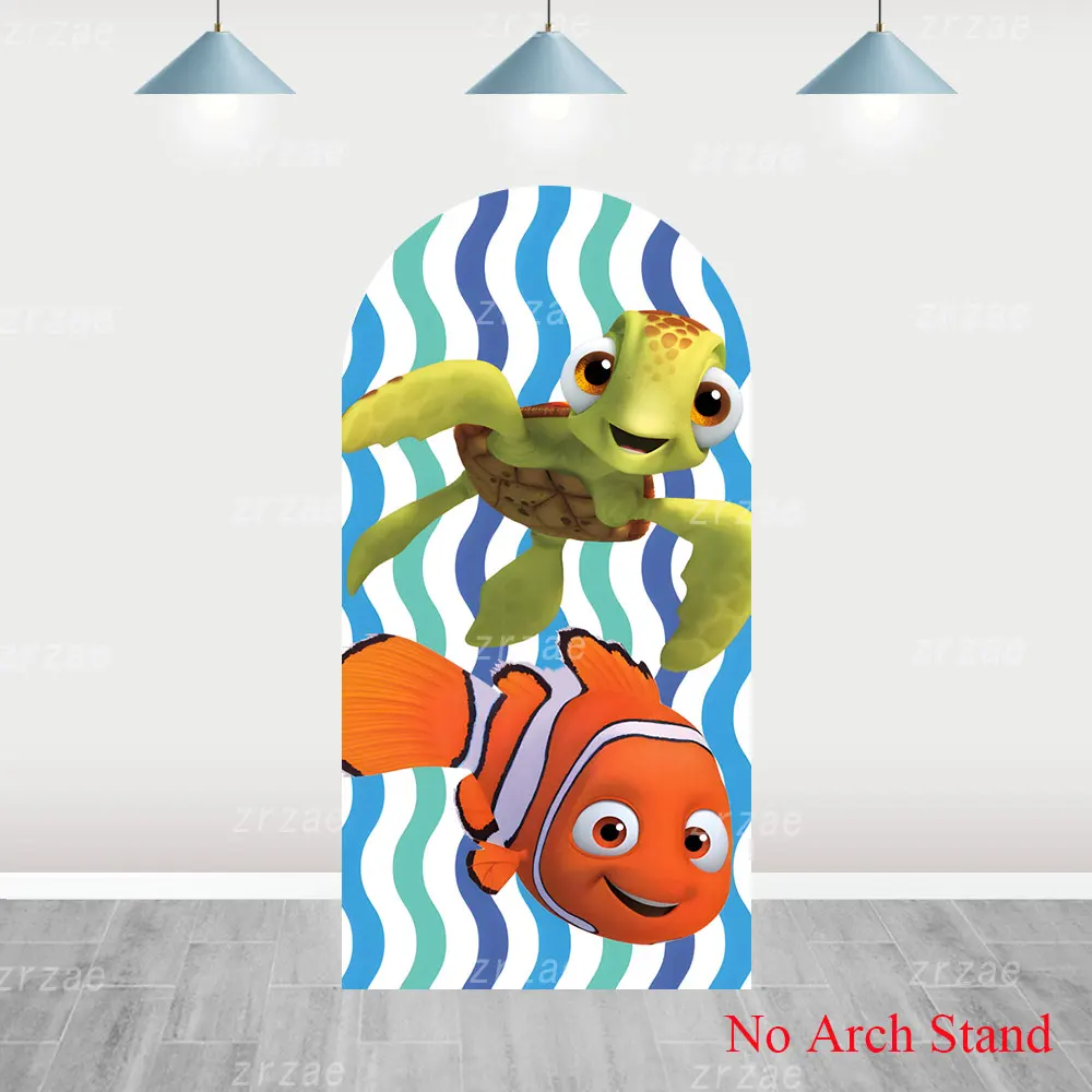 Cartoon Finding Nemo Arch Photo Backdrop Boys Kids Birthday Party Cute Chiara Photography Background Blue Banner Decoration Prop
