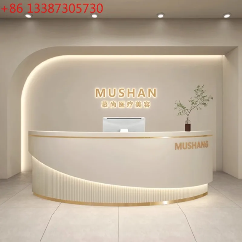 

Декор Современная стойка регистрации Стойка регистрации Клиника Арочные белые стойки регистрации Салон красоты Mostrador De Tienda Мебель