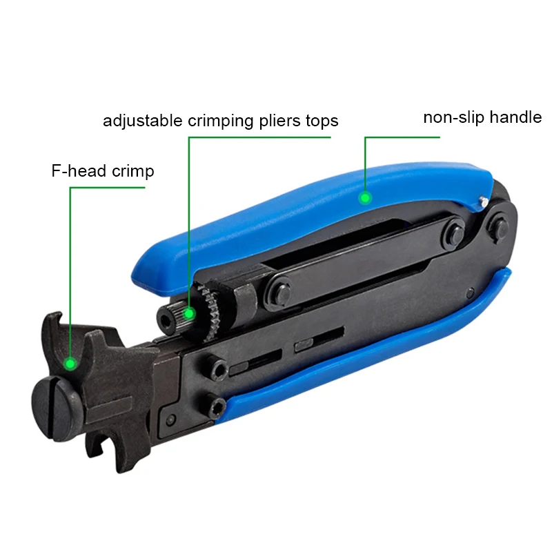 Imagem -03 - Alicates de Prensagem de Cabo Coaxial com Conectores de Compressão f Bnc Wire Stripper Crimper Tool Kit Rg6 Rg59 Rg7 Rg11 23 Pcs