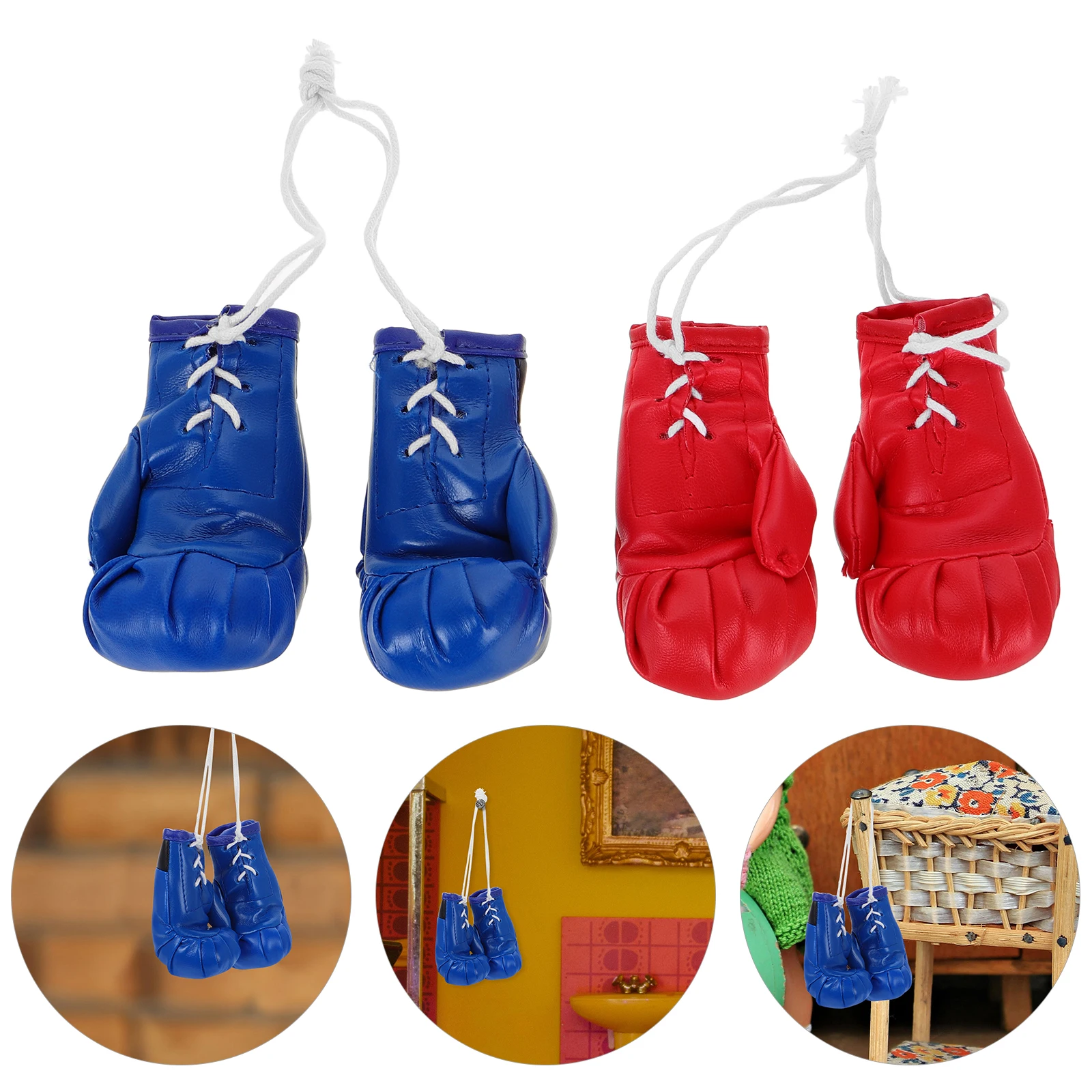 

4pcs Mini Gloves 10cm Realistic Design Souvenir Portable Size Dollhouse Compatible Keychain Ornament Holder Car