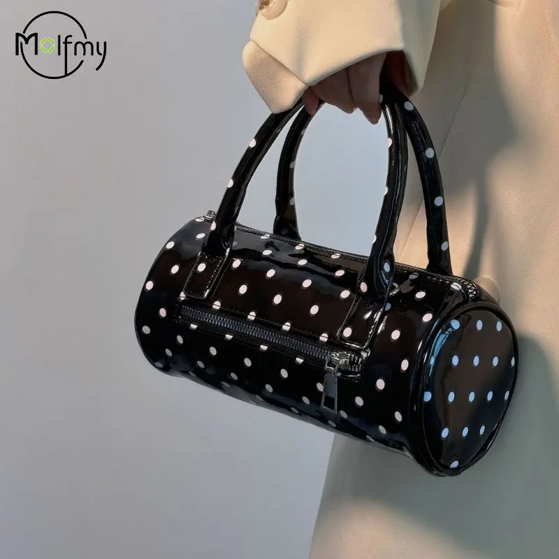 

Luxury Handbags PVC Shoulder Tote Bag for Women Dot Top Handle Purse Adjustable Strap Cute Handbag Clutch Purse for Work Travel