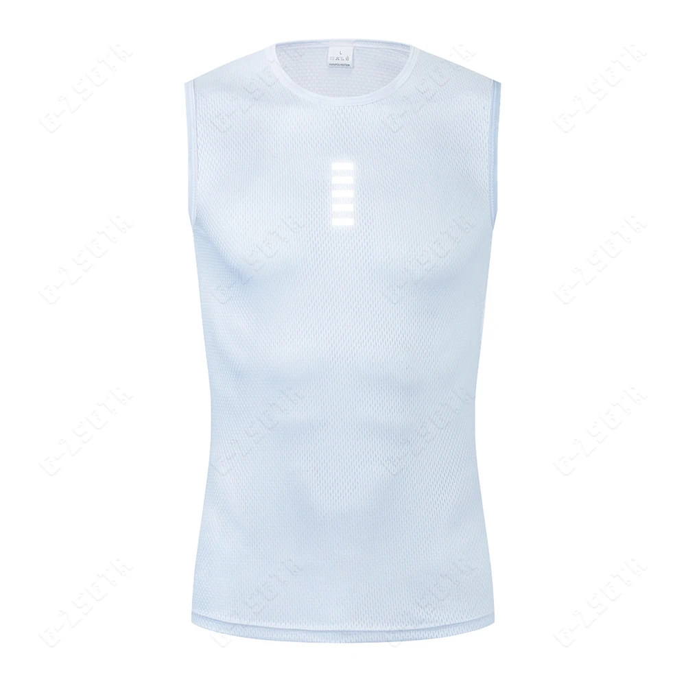 Fietsen Basislaag Reflecterend Ondergoed Wit Wielertrui Sportvest Heren Ondershirt Sneldrogend Elastici Vest Racefiets Jersey