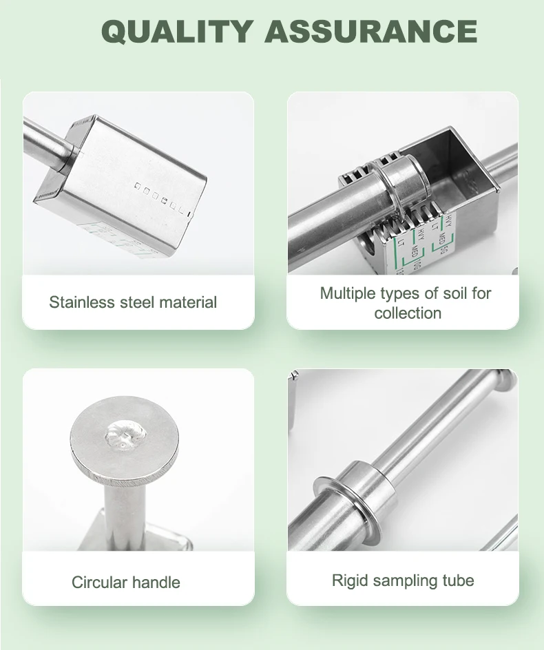 Plastic Stainless Steel Soil Sampler Kit with Sampling Bottles Soil Core Sampler for Field Test Soil Collection & Analysis Tools