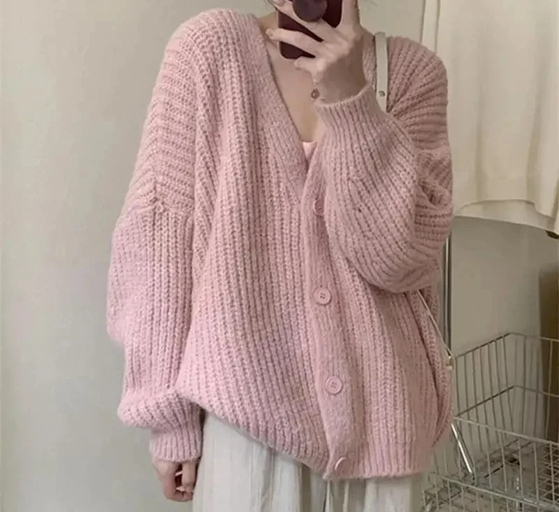 Doce curto de malha aberta cardigan feminino design solto primavera outono moda pequena