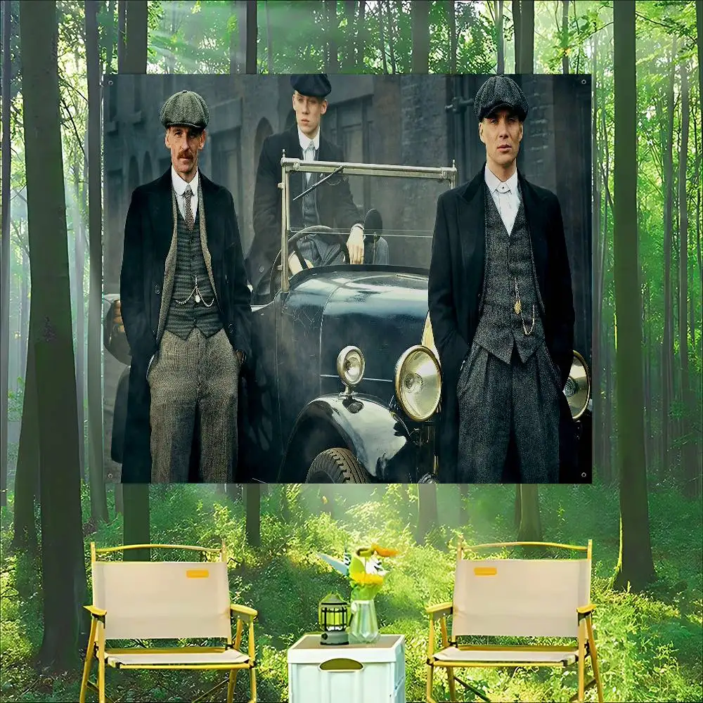 Movie P-Peaky B-Blinders Large Size Flags Printing Patterns Interesting Birthday Party Decorations Banner