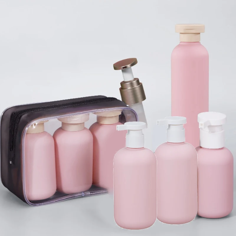 Empty Plastic Pump Lotion Shampoo Bottle High-end Cosmetics Bottles PP Pump Head Refillable Bottles Bathroom Storage Box