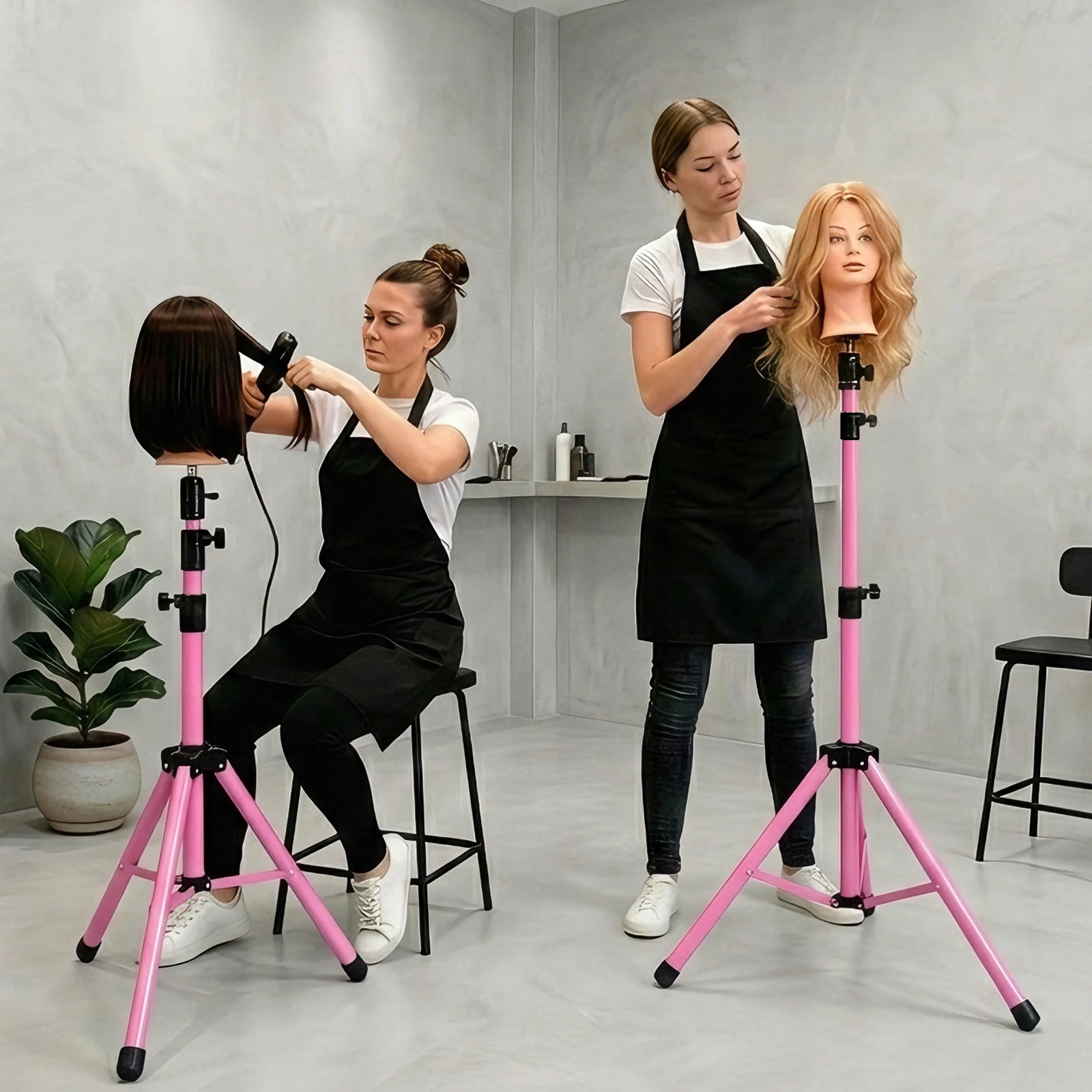 

5 Colors Adjustable 55 Inch Wig Head Stand Tripod Mannequin Head Stand Metal Holder For Hairdressing Salon Training Head