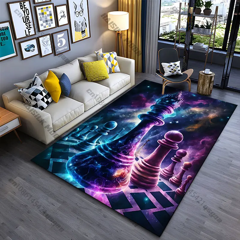 Cosmic chess strategy imagination carpet Yoga living room room decor children's crawling mat doormat area rug games mat