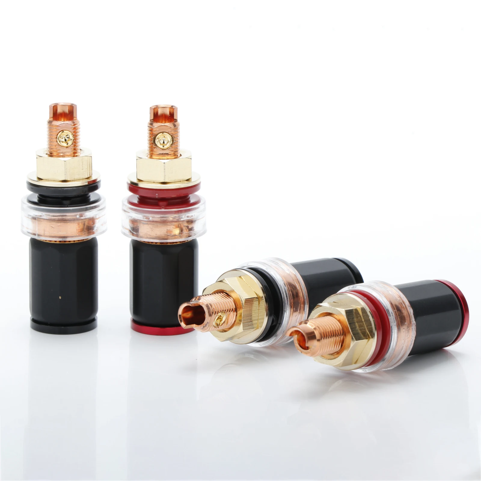 HIFI Speaker Binding Post no solder Nickel Gold Plated Horn terminal Audio amplifier socket gold-plated speaker terminal block