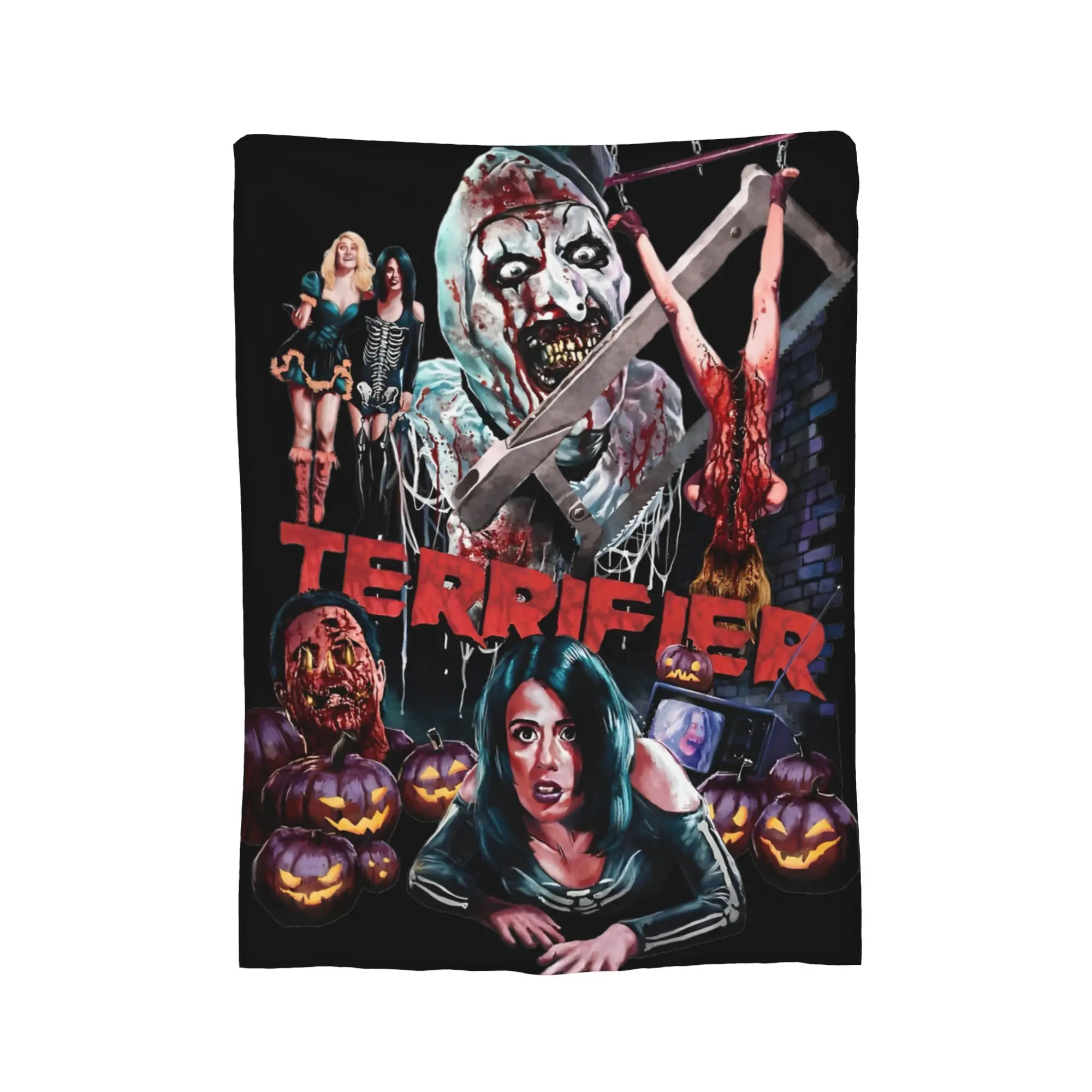 Retro Terrifier Blankets Horror Clown  Plush Funny Warm Throw Blanket for Bedspread Spring/Autumn