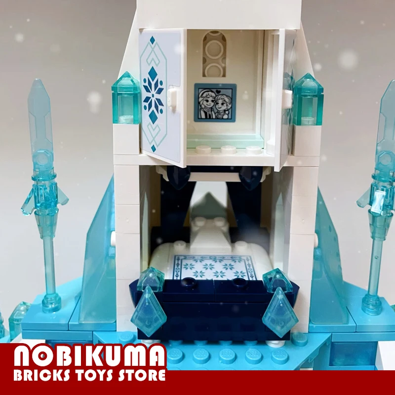 1700+Pcs Disney Frozen Castle Blocks Model Queen Elsa Anna Princess Palace Building Bricks 43197 Children Toys Girl Friend Gifts