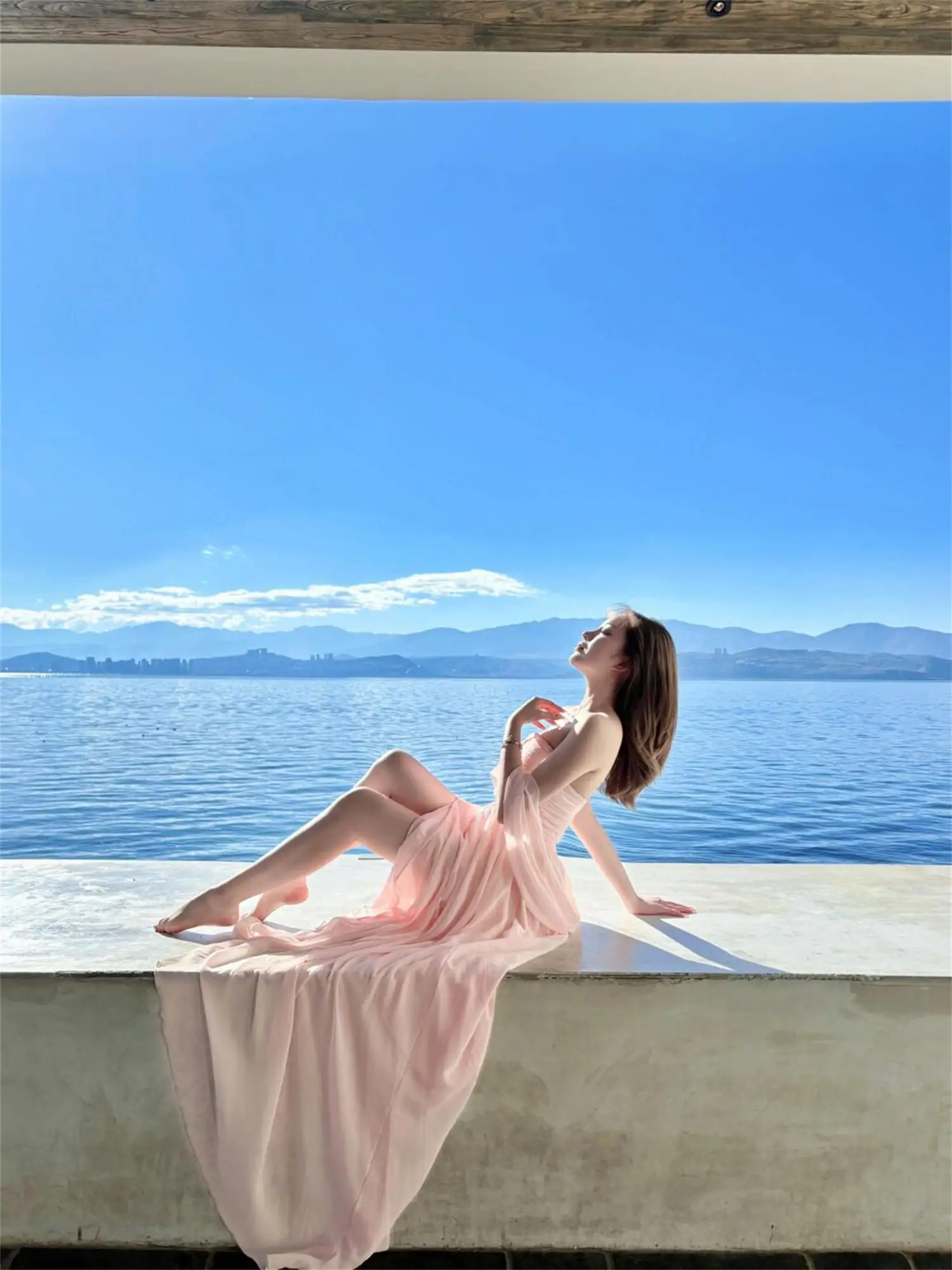 

1uu Studio Ultra Fairy Tale Asymmetrical Chiffon Dress Women's High-End Sensation Pure Desire Hanging Neck Strapless Backless