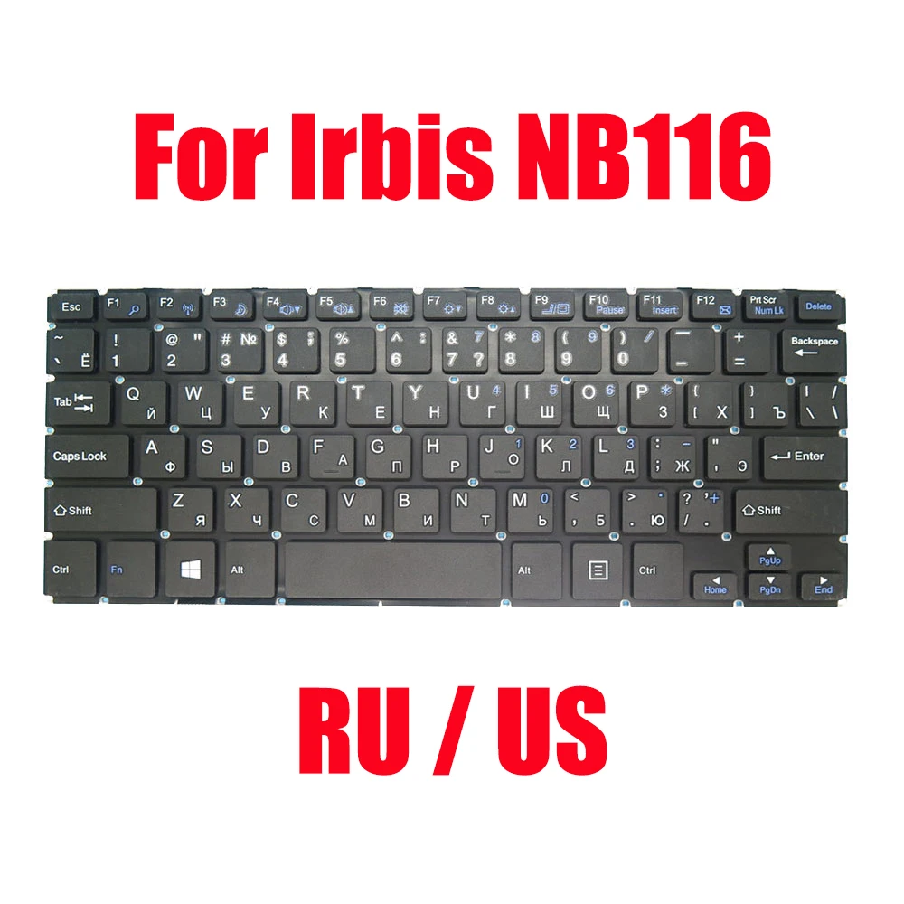 Laptop Keyboard For Irbis NB116 English US Russia RU Black Without Frame New