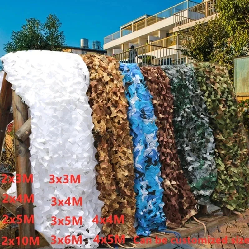 2x4m 2x5m 3x4m 4x5m Double Layer Military Camouflage Net Hunting Camping Camouflage Net 10 Colors Home Decor