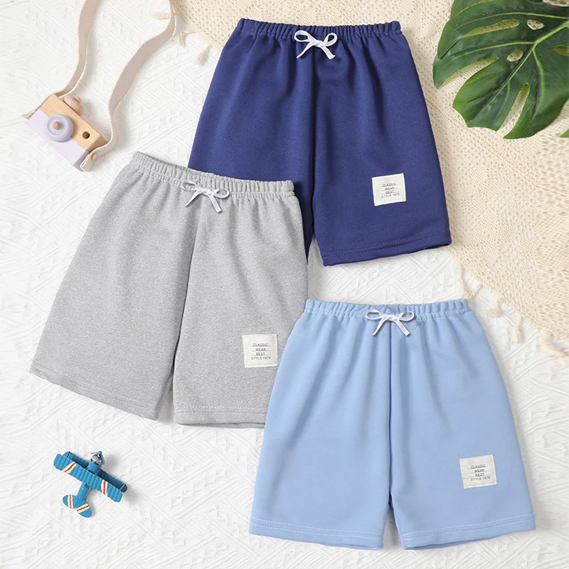 1/3/6 pezzi per bambini estate tinta unita moda pantaloncini casual ragazzi sport selvaggi pantaloni da esterno ragazze pantaloni da spiaggia elasticizzati colorati