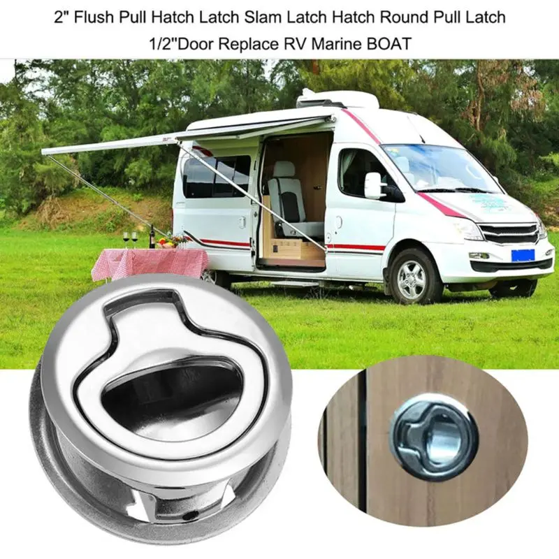 Boat Door Pull Lock Metal Pull Hatch Latch RV Home Cabinet Drawer Doorknob Wearproof Furniture Wall Cupboard Handle Hardware