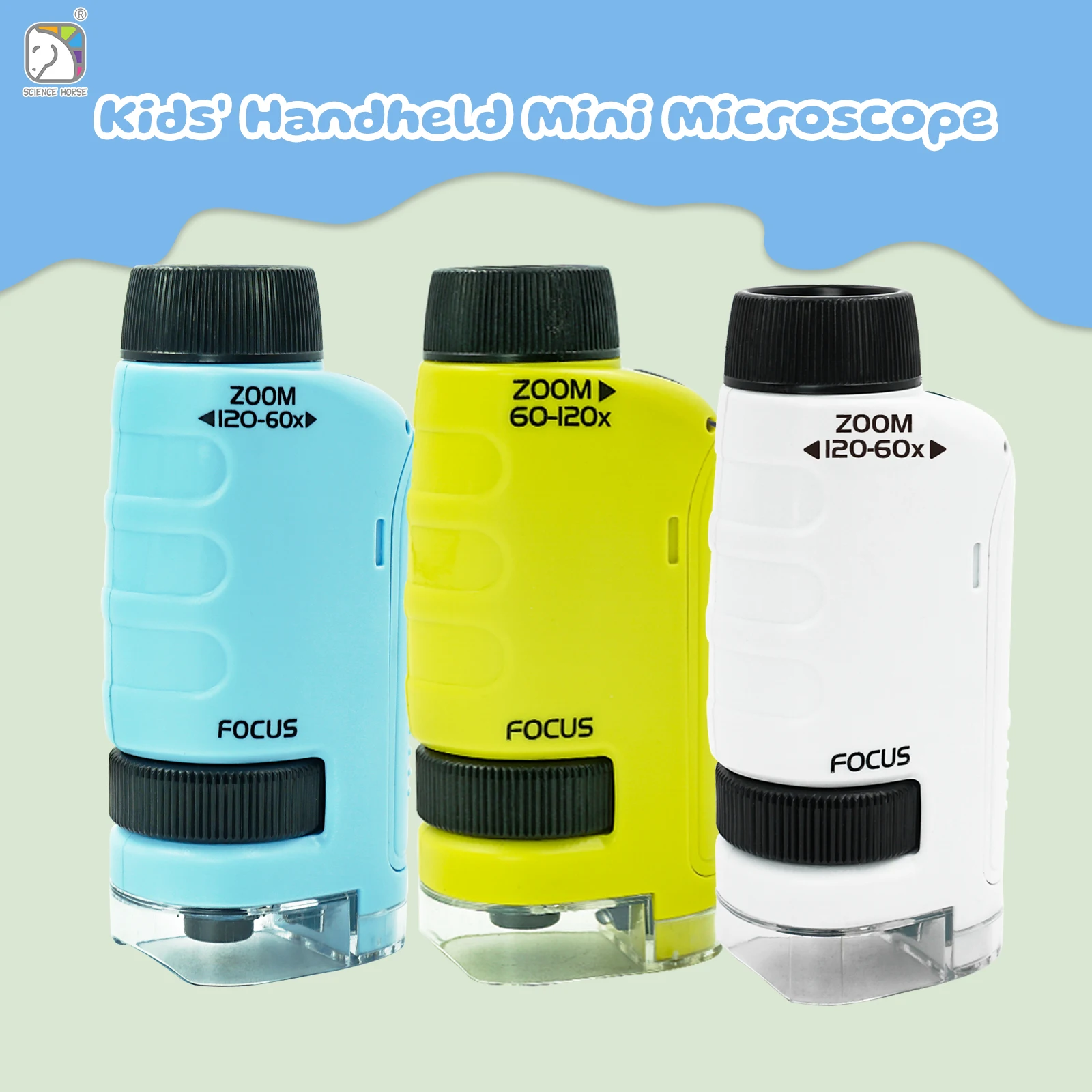 

Portable 60x - 120x Handheld Mini Microscope Science Experiment Set, Perfect for Kids as Christmas, Halloween, Birthday & Spring