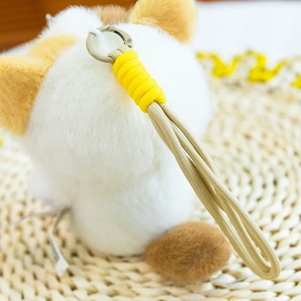 Doll Keyring Furry Kitten Doll Keychain Animal Fluffy Cat Doll Pendant Soft Cartoon Cat Plush Toy Keychain Kids Gifts