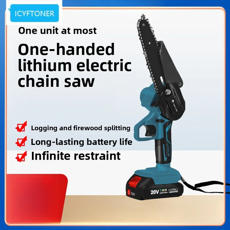 

4 Inch 6 Inch Portable Outdoor Wireless Logging Single Hand Pruning Chainsaw Battery Level