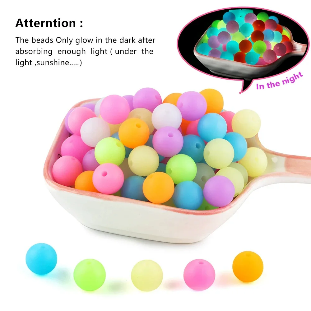 20-100pcs  12mm silicone  luminous beads