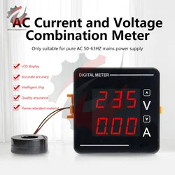 AC 50-500V Cyfrowy Miernik Prądu i Napięcia Podwójny Wyświetlacz CH-72VA Wbudowany Woltomierz Cyfrowy Amperomierz Przyrząd 110V 220V 120A