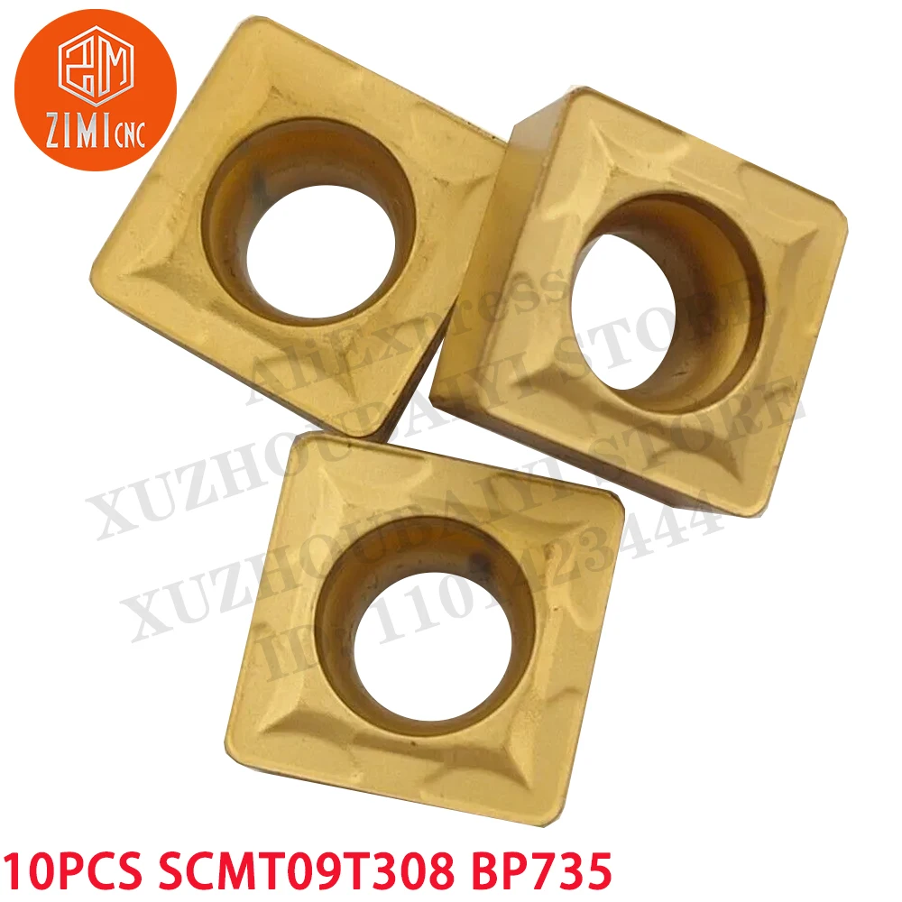 10 piezas SCMT09T308 BP735 Inserto de carburo SCMT32.52 Inserción de torneado de cilindro interno Herramienta CNC Torno de metal Herramienta de corte mecánica