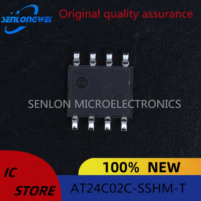 10Pcs New original Genuine Patch AT24C02C-SSHM-T Memory chips EEPROM SOIC-8