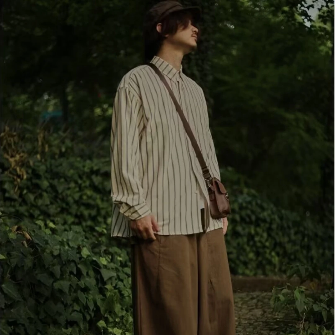 Autunno di grandi dimensioni 300 Pou New Sle da uomo Casual a righe irt Long Sve Loose Fit Faionable American Sle Top