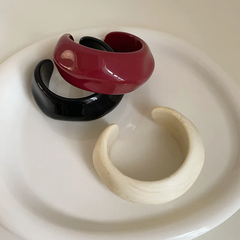 

bracelet round Acrylic Cuff Bangles for Women Vintage Exaggerated Jelly Color Smudging Bangle Wide Resin Bracelet Accessories