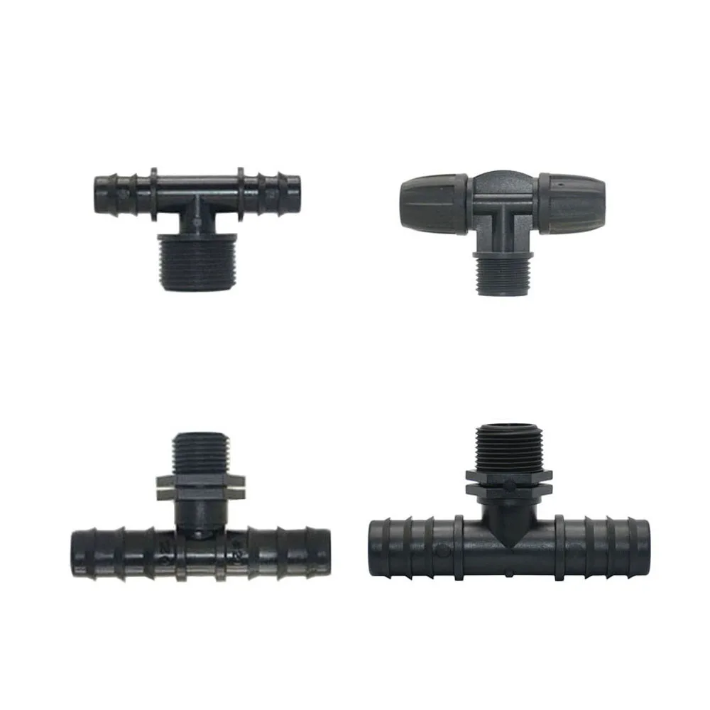 16/20/25mm Garden PE Hose Connector 2-way Water Splitter Plastic Pipe Tube Barb Fitting With1/2 3/4