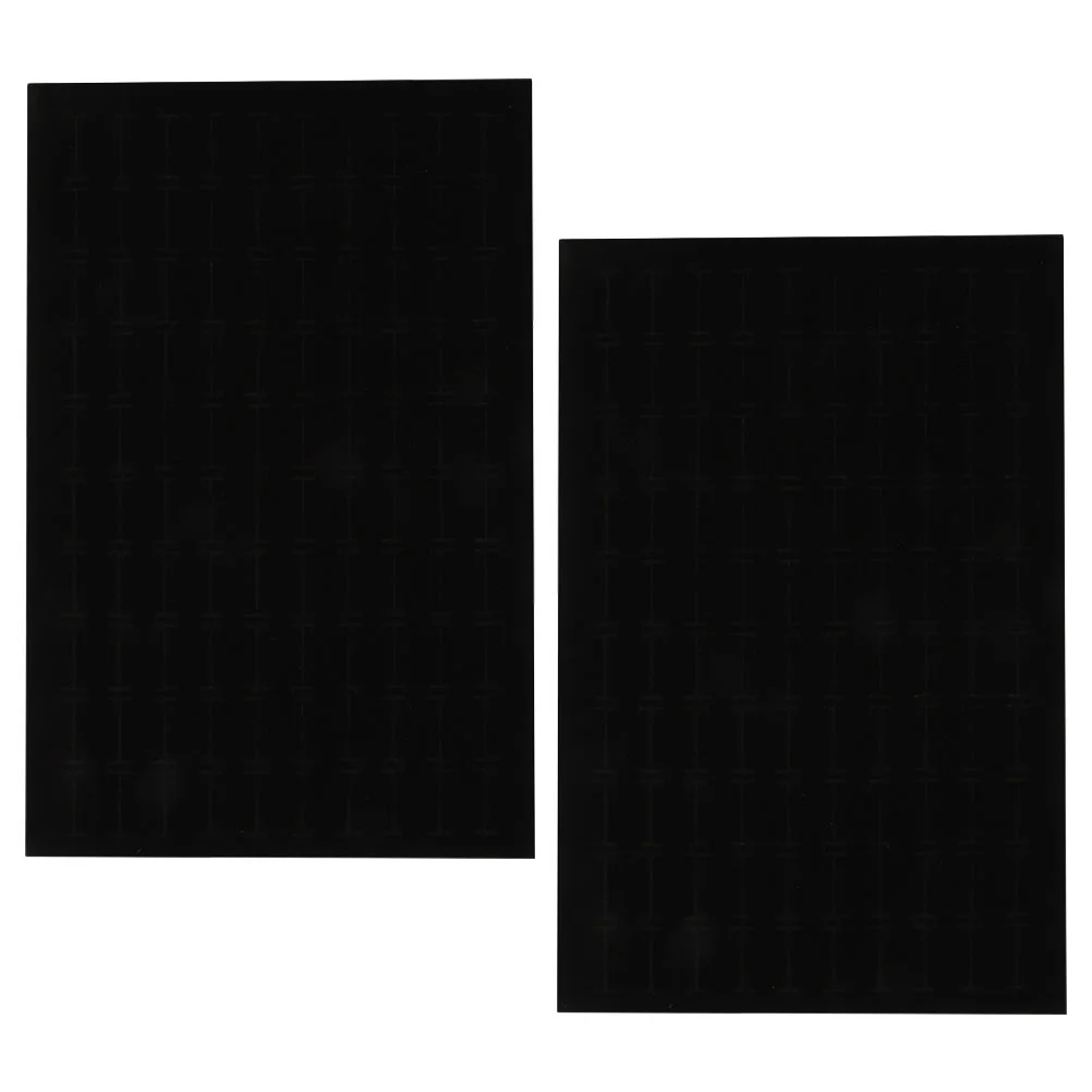 2 Pcs Jewelry Sponge Pad Rings Insert Display Mat Foams Tray Black Earring Holder Earstud