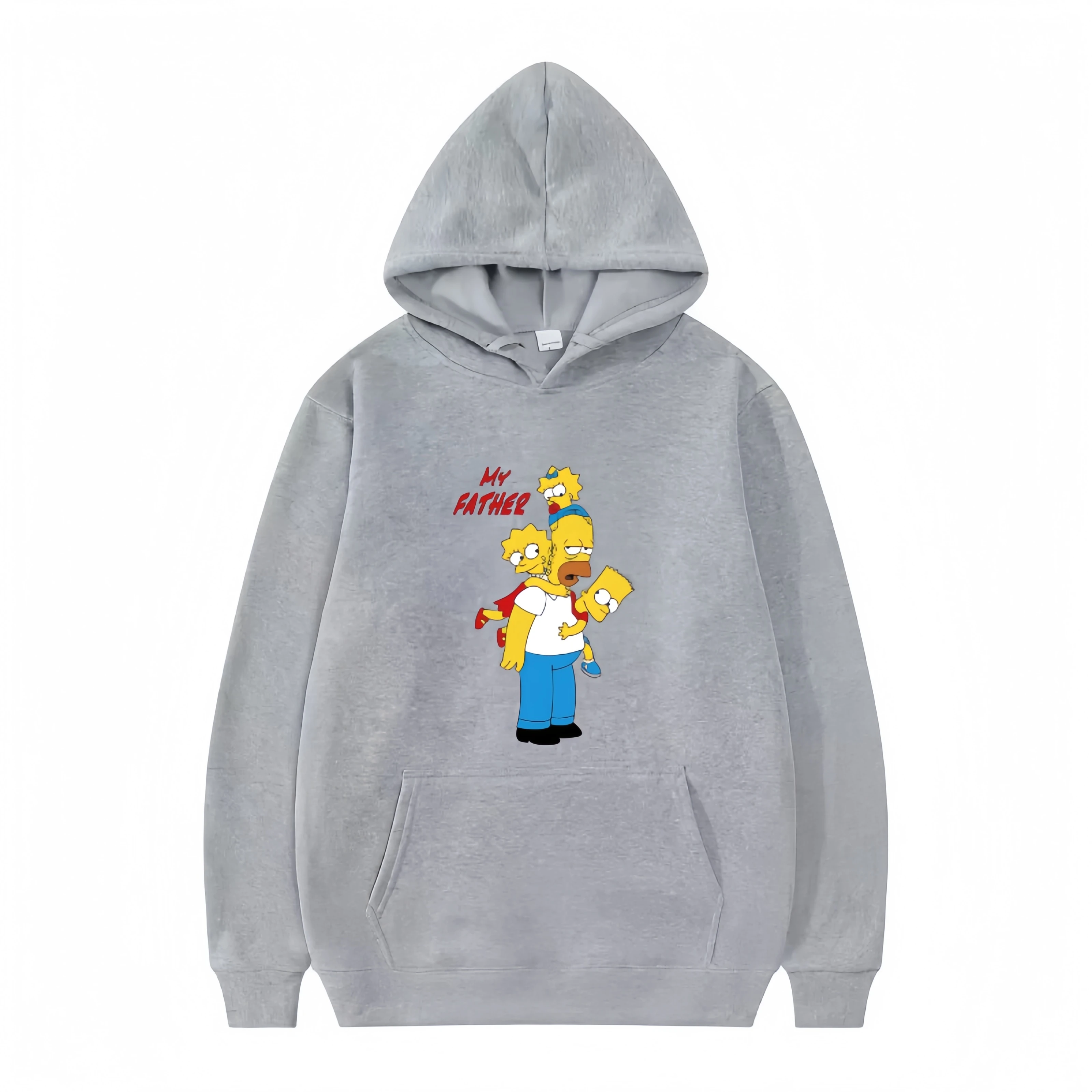 ディズニーザシンプソンズパターン女性白秋ファッション家族ルーズトップス服プルオーバーレディース安いパーカー男性スウェットシャツ