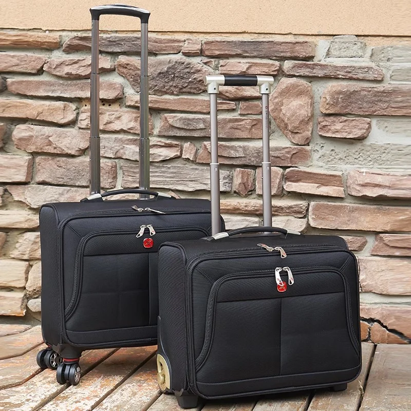 

Busin Travel Lage Ox Cloth Carry-On Suitcase for Traveling Women Silent Universal Wheels Zipper Closure