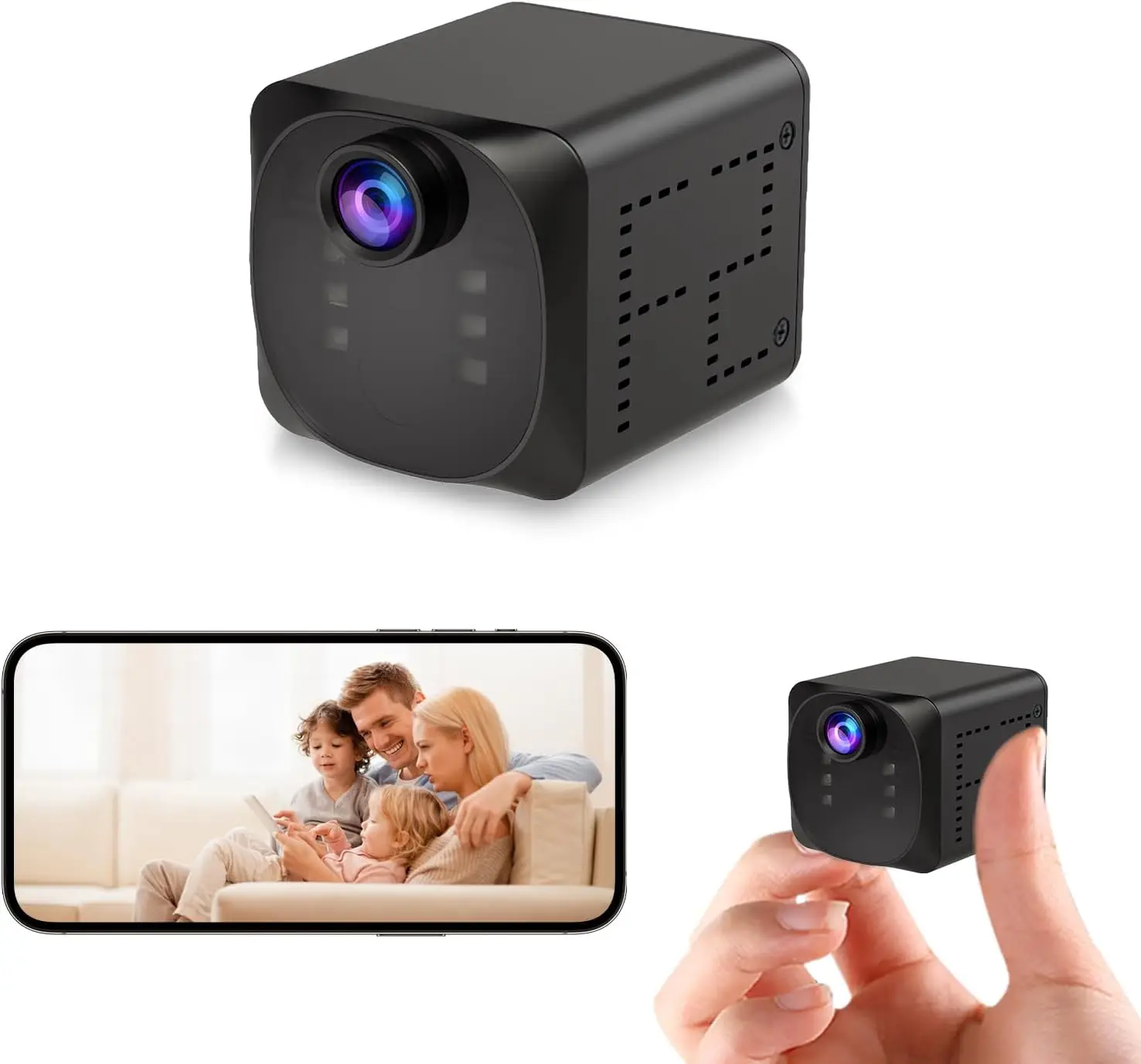 

Mini Camera 4K HD WiFi Wireless Security Camera with Motion Detection, Night Vision App , for Pet, Baby, and Nanny Surveillance