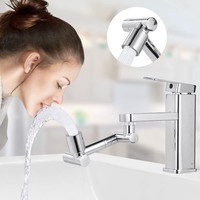 Retractable Universal Swivel Robotic Arm Swivel Extension Faucet Aerator Kitchen Sink Faucet Extender 2 Water Flow Mode