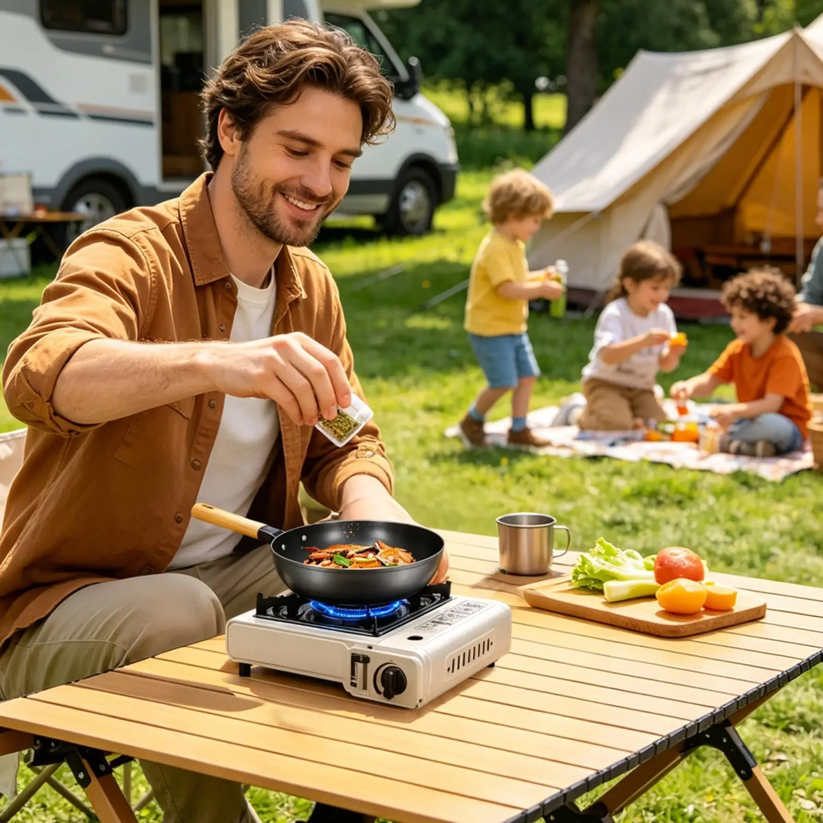 Camping Stove Cassette Outdoor Cooking Burner Portable Stove For BBQ Garden Yard Balcony Park Bonfire Picnic Hiking Fishing Road