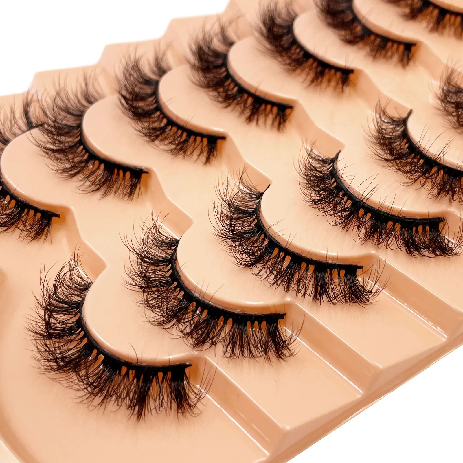 Neue 7 Paar Dicke, 3D-Simulierte Nerzfell-Falschwimpern Kurze, Dramatische Falschwimpern Großhandel Komplette Linie Falsche Wimpern – Detail 29