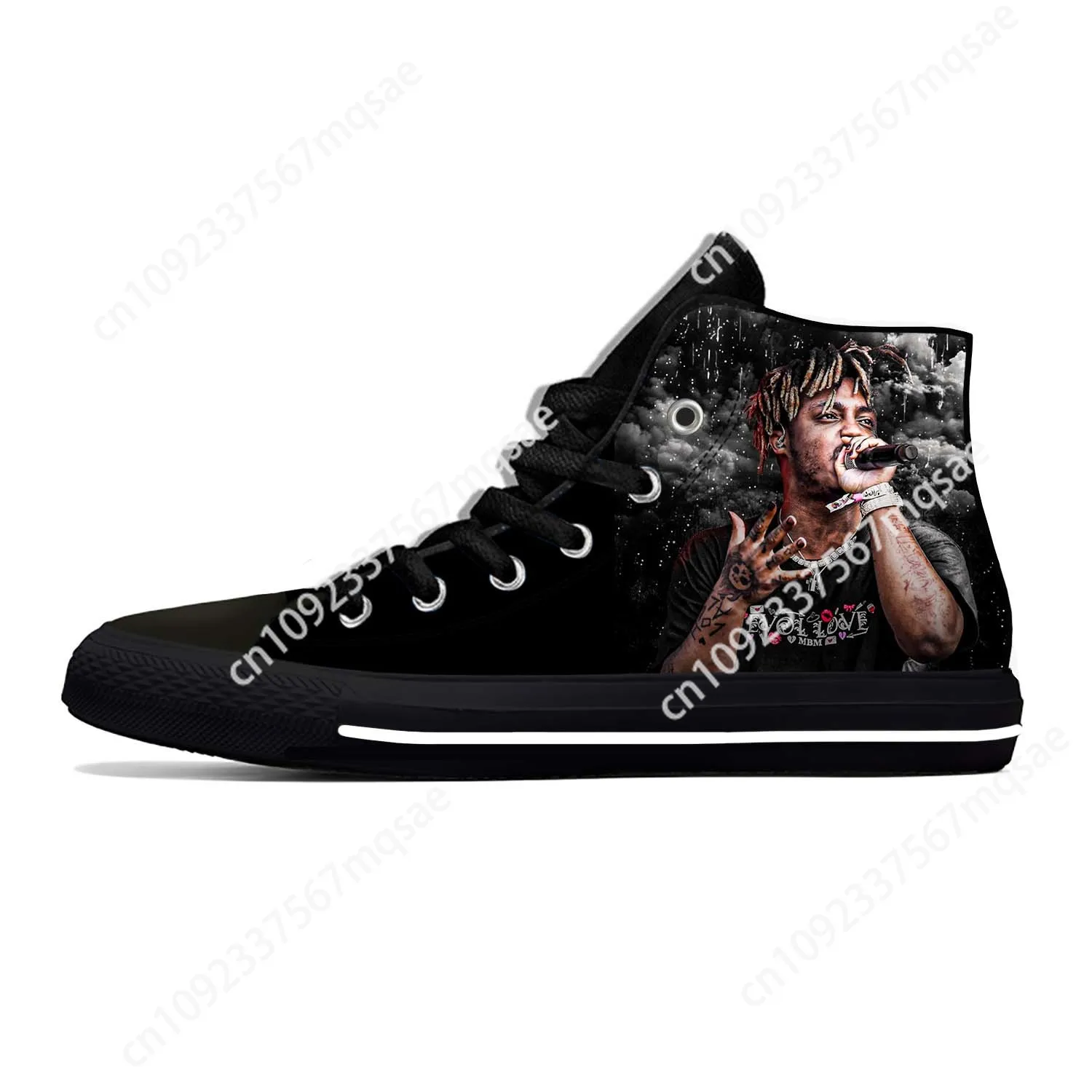 Juice Wrld 999 Hip Hop Rapper Rap Singer Music Casual Shoes High Top Breathable Men Women Sneakers Lightweight Cool Board Shoes