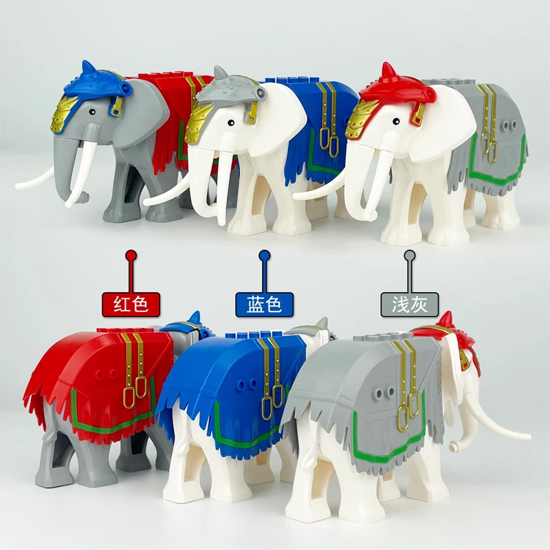 MOC Medieval Animals Series Building Blocks Figures Mount Wolf Beast Garden War Wolf Castle Carriage Ox Transportation Kit Brick