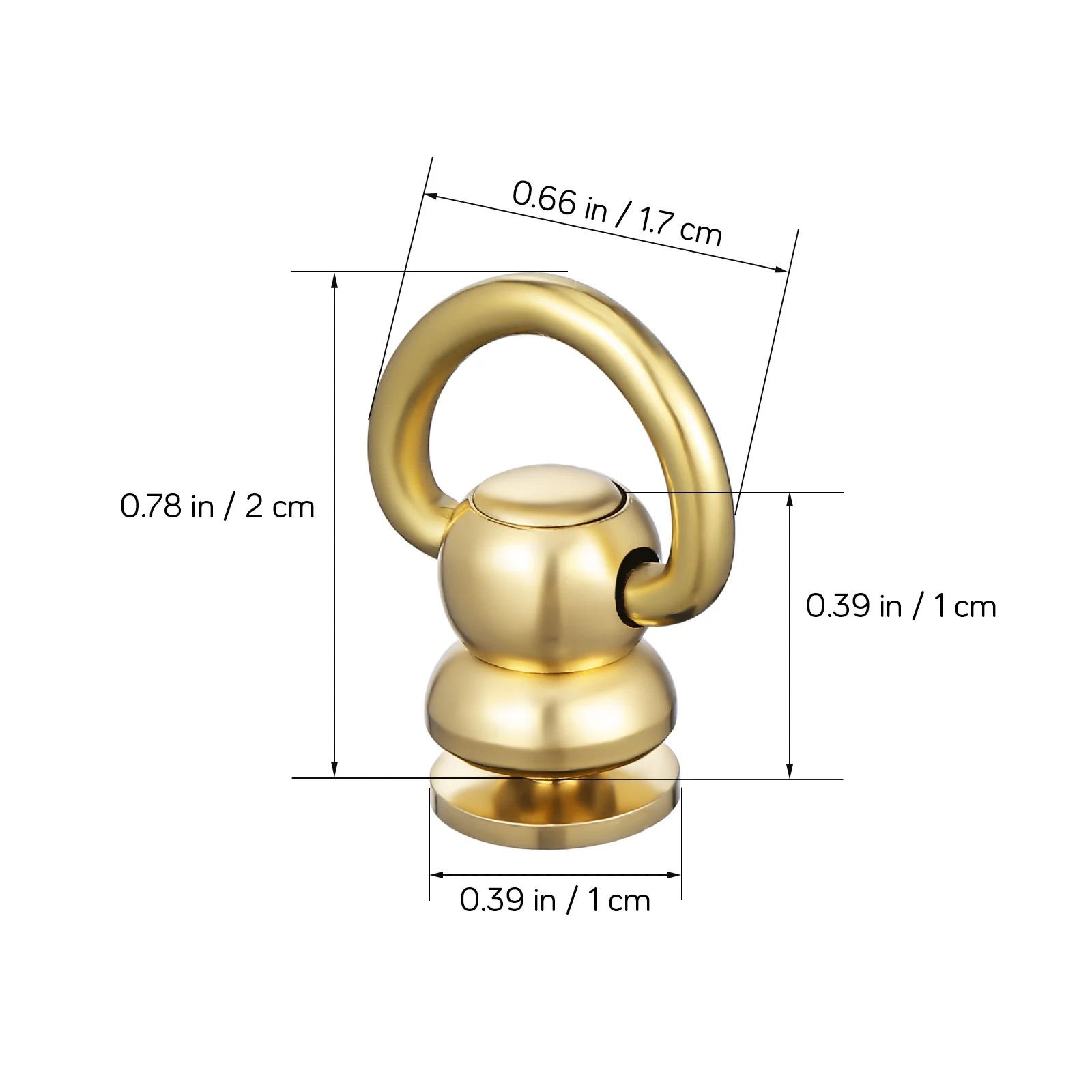 Metal D Rings for Purses 4pcs Brass Rivet Fasteners DIY Handbag Strap Connectors Craft Closure Hardware Accessories