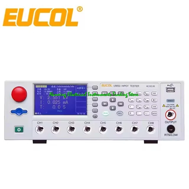 Eucol U9053/U9052/U9051/U9051AU9051B/U9051C 8/4/1 Channel Safety Tester/Hipot Tester  withstanding voltage tester ACW/DCW/IR